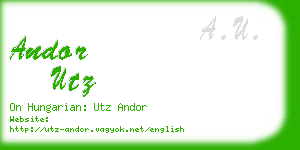 andor utz business card